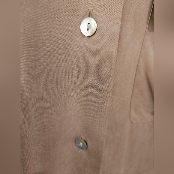 NWOT - SilkLand Mauve 100% Silk Camp Shirt - Size M - Picture 6 of 8